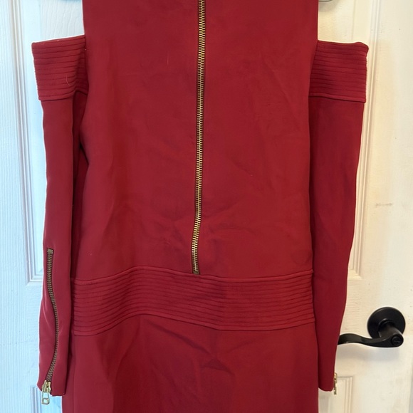 TALIE NK BRAZILIAN MAROON ZIPPER BACK WOOL BLEND dress - Picture 10 of 10